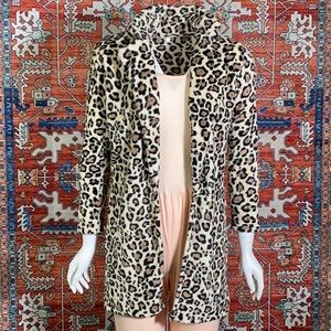 NWOT Leopard Print Teddy Coat / Medium